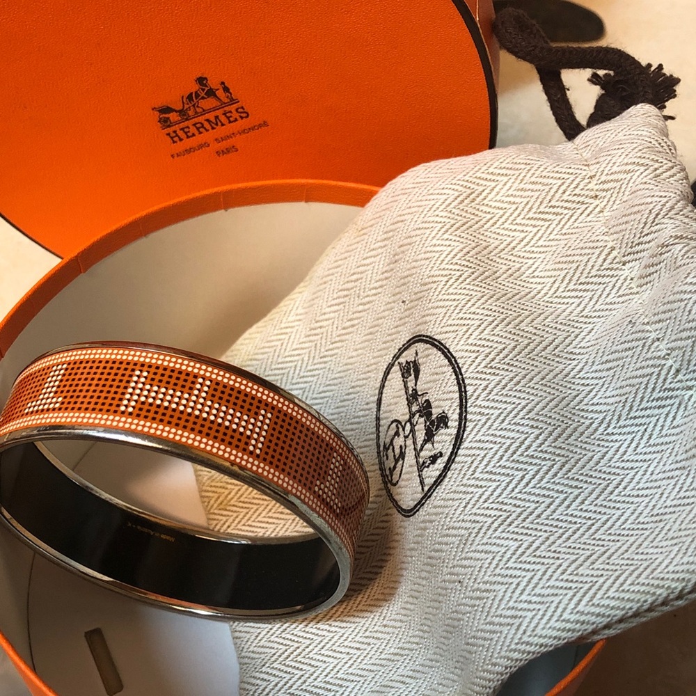 Hermes enameled bangle bracelet
